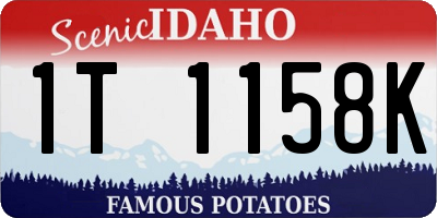 ID license plate 1T1158K
