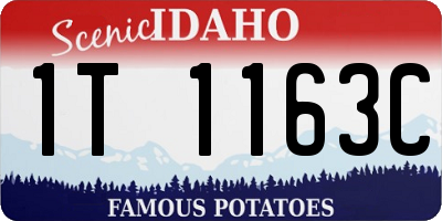 ID license plate 1T1163C
