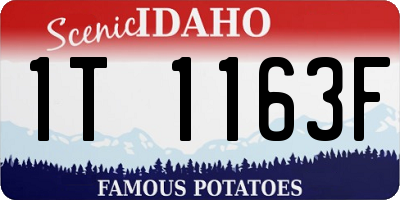 ID license plate 1T1163F