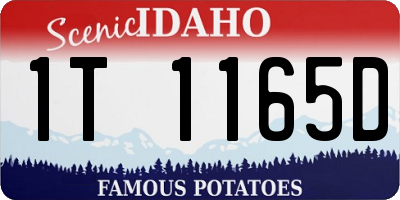 ID license plate 1T1165D