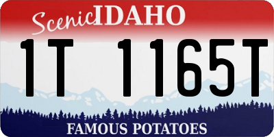 ID license plate 1T1165T