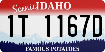 ID license plate 1T1167D