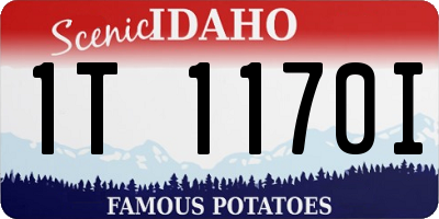 ID license plate 1T1170I