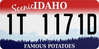 ID license plate 1T1171D