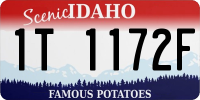 ID license plate 1T1172F