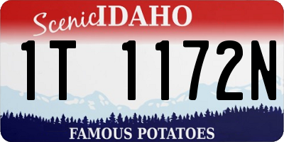 ID license plate 1T1172N
