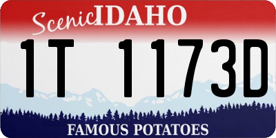 ID license plate 1T1173D