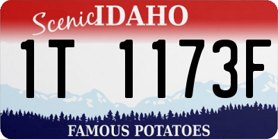 ID license plate 1T1173F
