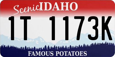 ID license plate 1T1173K