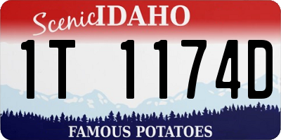 ID license plate 1T1174D