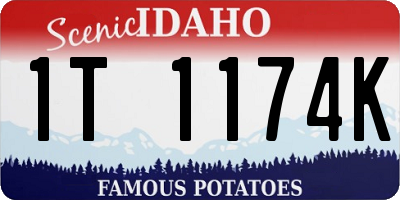 ID license plate 1T1174K