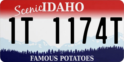 ID license plate 1T1174T