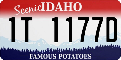 ID license plate 1T1177D