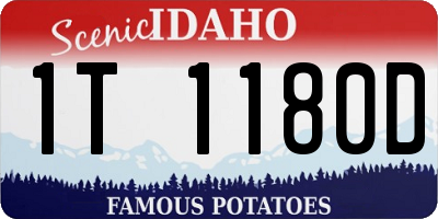 ID license plate 1T1180D