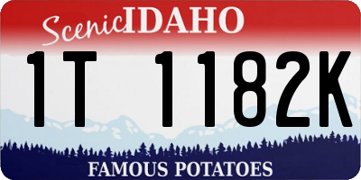 ID license plate 1T1182K