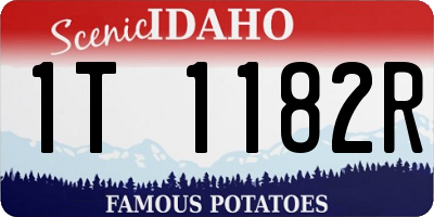 ID license plate 1T1182R