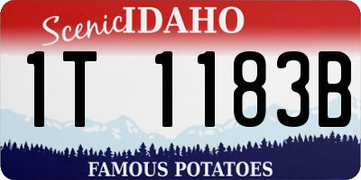 ID license plate 1T1183B