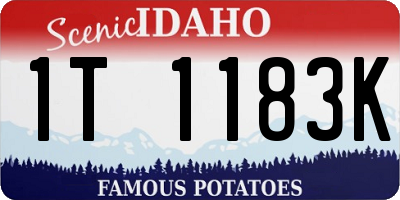 ID license plate 1T1183K