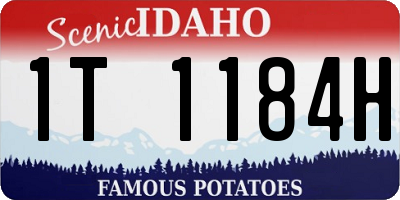ID license plate 1T1184H