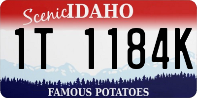 ID license plate 1T1184K