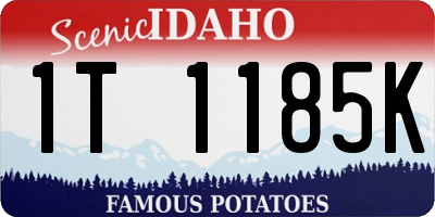 ID license plate 1T1185K
