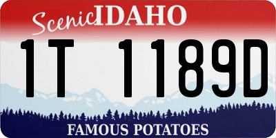 ID license plate 1T1189D