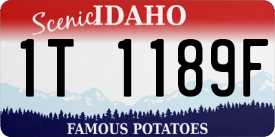 ID license plate 1T1189F