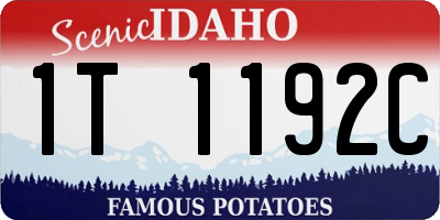 ID license plate 1T1192C