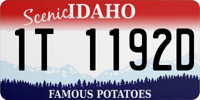 ID license plate 1T1192D