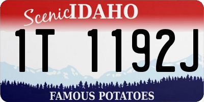ID license plate 1T1192J