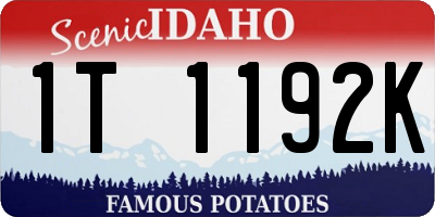 ID license plate 1T1192K