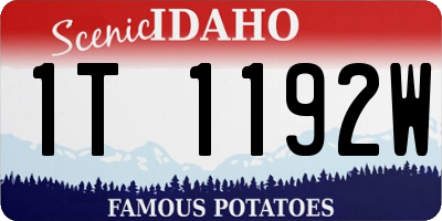 ID license plate 1T1192W