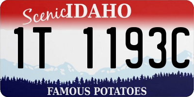 ID license plate 1T1193C