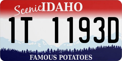 ID license plate 1T1193D