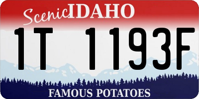 ID license plate 1T1193F