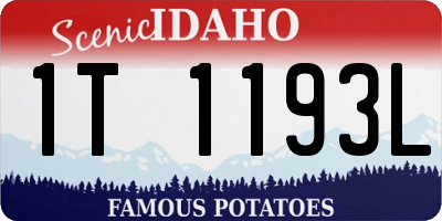 ID license plate 1T1193L