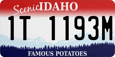 ID license plate 1T1193M