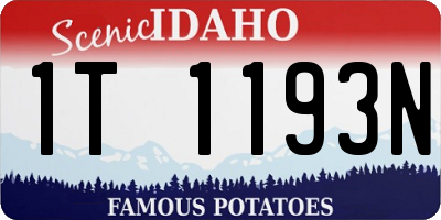 ID license plate 1T1193N