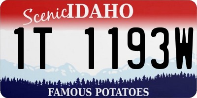 ID license plate 1T1193W