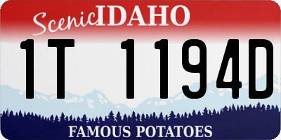 ID license plate 1T1194D