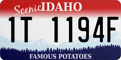 ID license plate 1T1194F