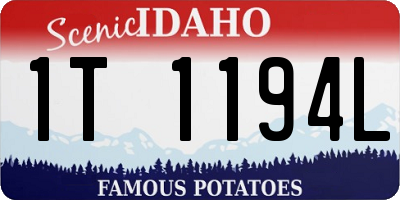 ID license plate 1T1194L