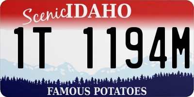 ID license plate 1T1194M