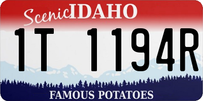 ID license plate 1T1194R