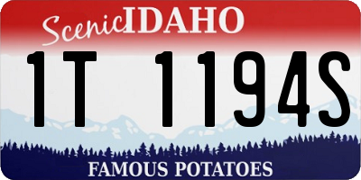 ID license plate 1T1194S