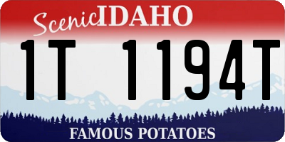 ID license plate 1T1194T