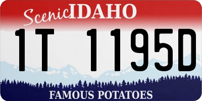 ID license plate 1T1195D