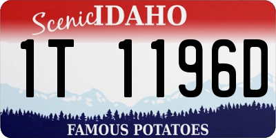 ID license plate 1T1196D