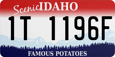 ID license plate 1T1196F