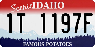 ID license plate 1T1197F
